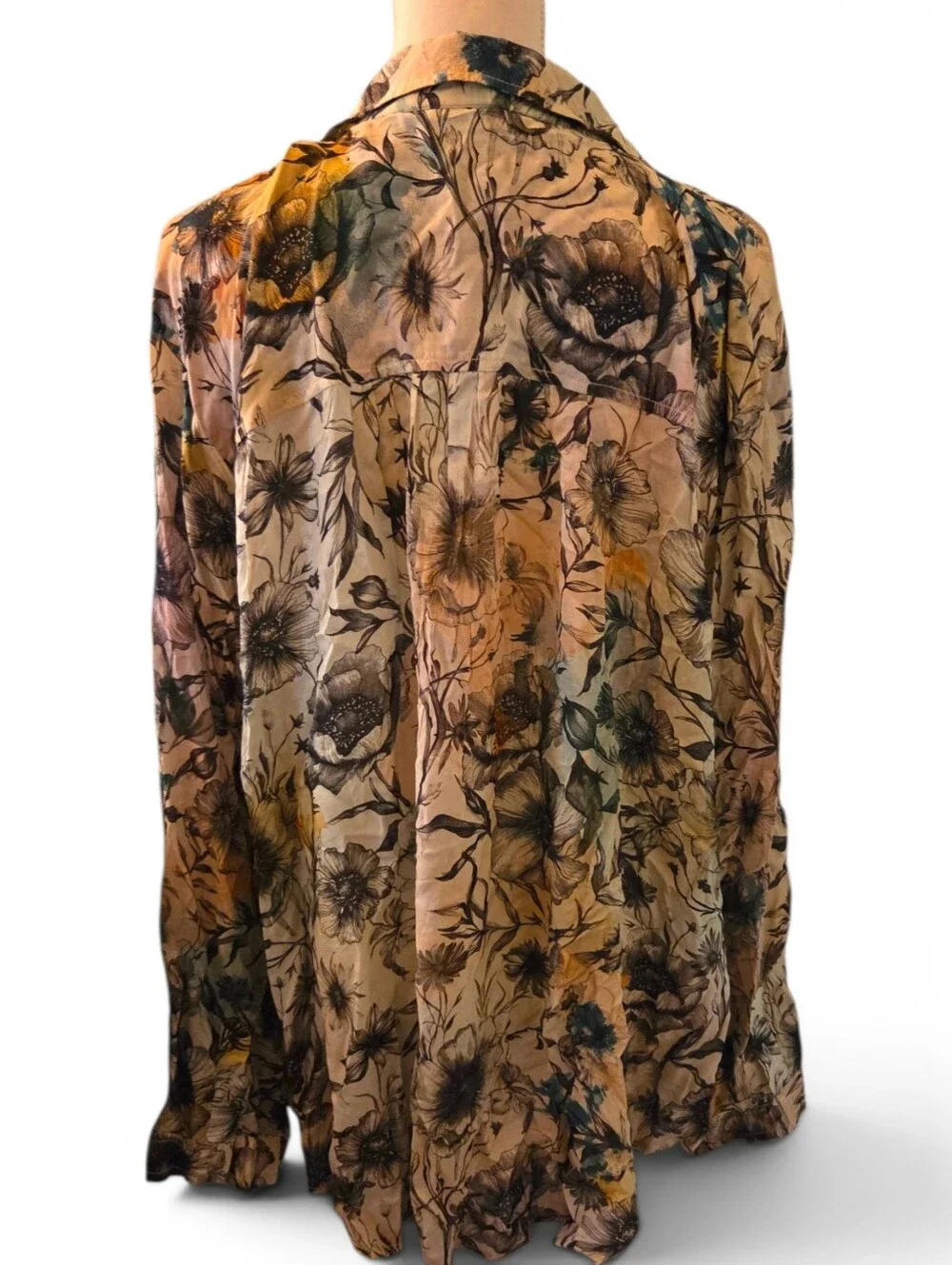 PILCRO Anthropology Floral Button-Front Blouse - Picture 4 of 8